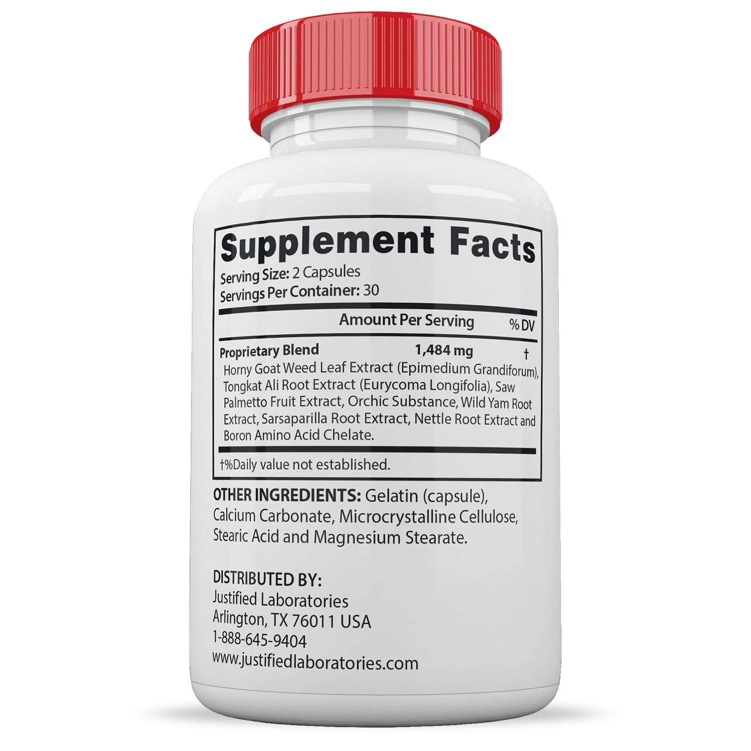 Justified Laboratories Vital Grow XL Pills 1484MG – Men's Health – 60 Capsules