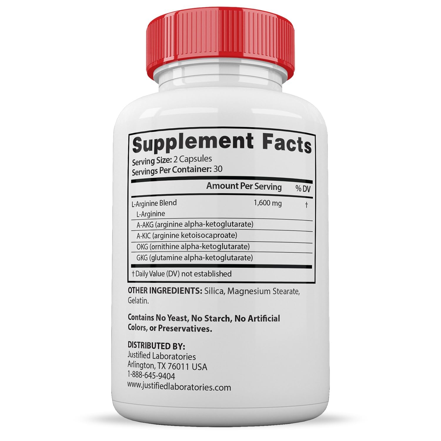 Justified Laboratories Vital Grow XL Extreme Pills 1600MG – Premium Men's Health Formula, 60 Capsules