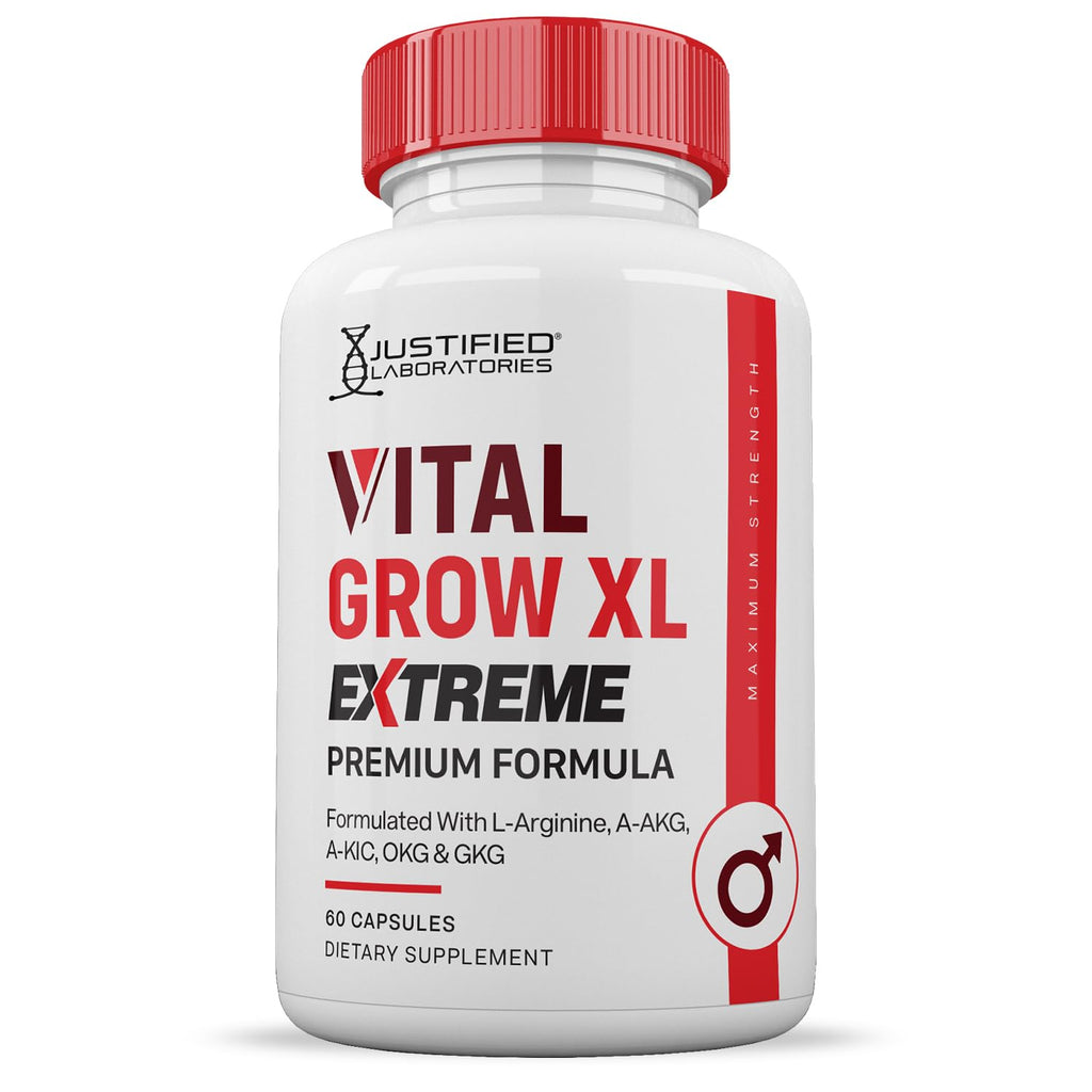 Justified Laboratories | Vital Grow XL Extreme 2 Pack – 1600MG Premium Formula for Men's Health | 120 Capsules