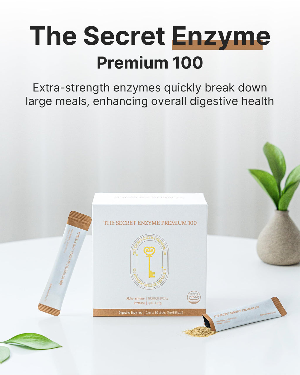 K-Nutra The Secret Enzyme 100 | Digestive Enzymes, Probiotics & ACV | 5.3oz (50 Sticks)