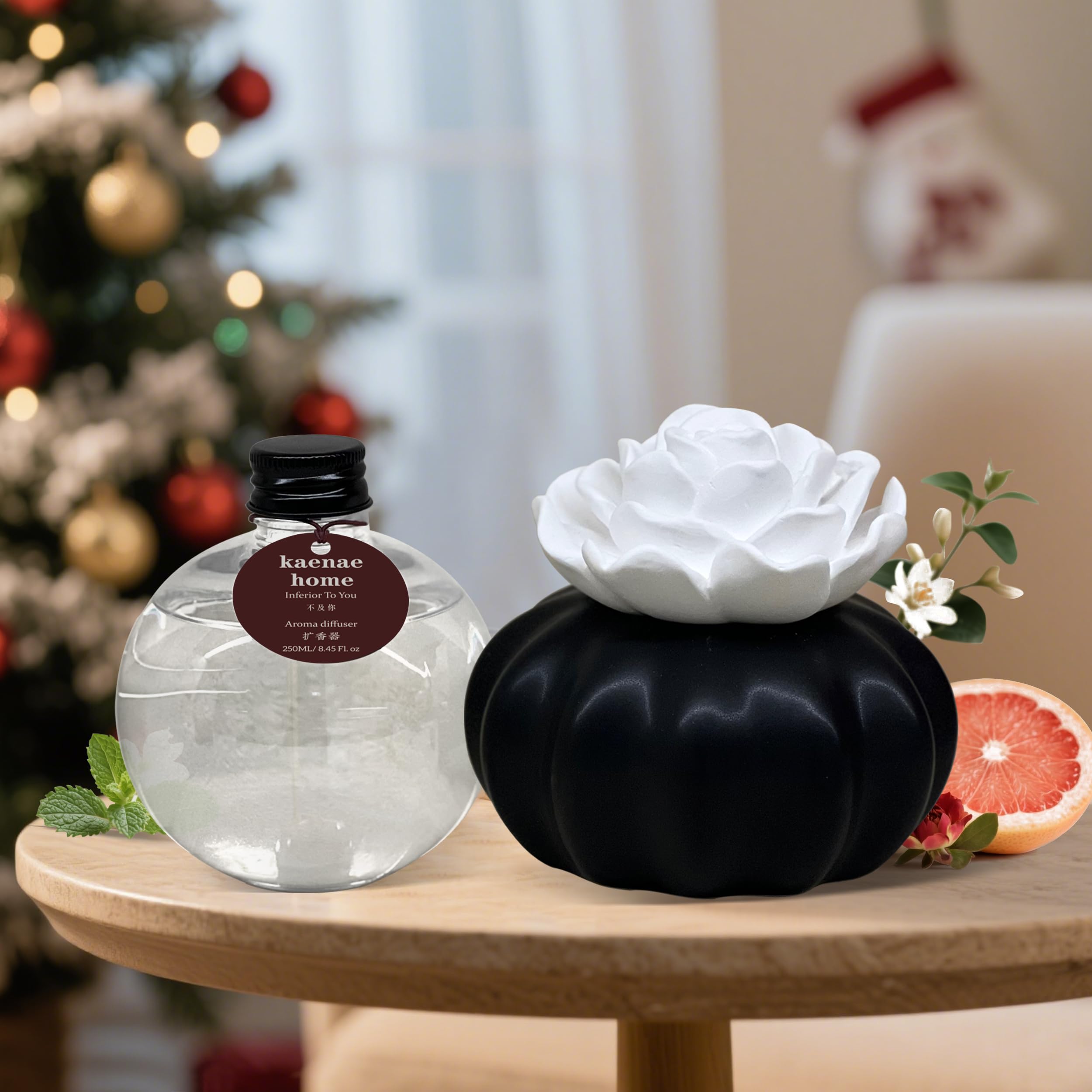 KAENAE Home Handcrafted Gypsum Camellia Diffuser – 250ml, Non-Electric, Oriental Woody