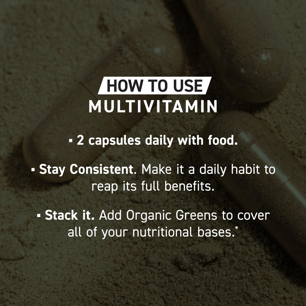 Kaged Multivitamin Capsules – Plant-Based, Organic Fruits & Veggies | 30 Servings