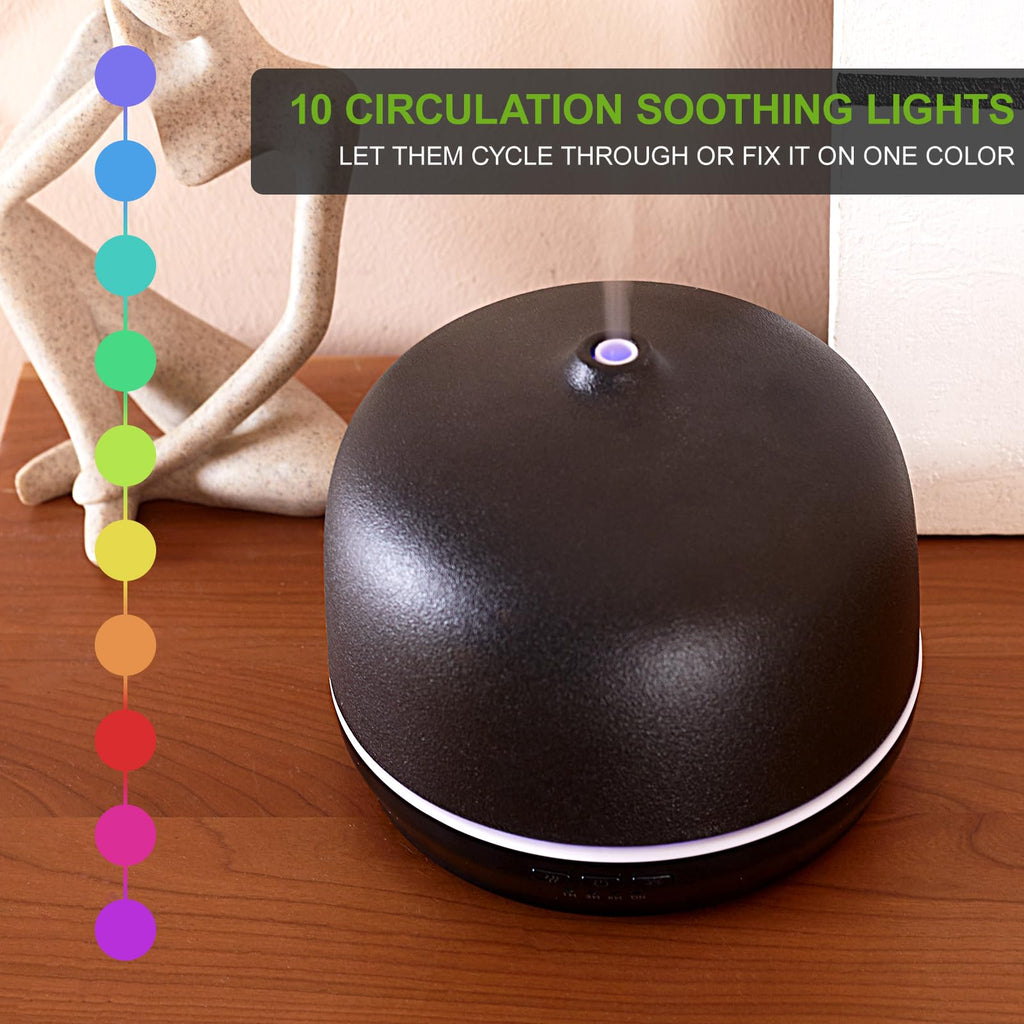 Kakoda Ceramic Essential Oil Diffuser – 500ml, Timed, Auto Shut-Off, Black