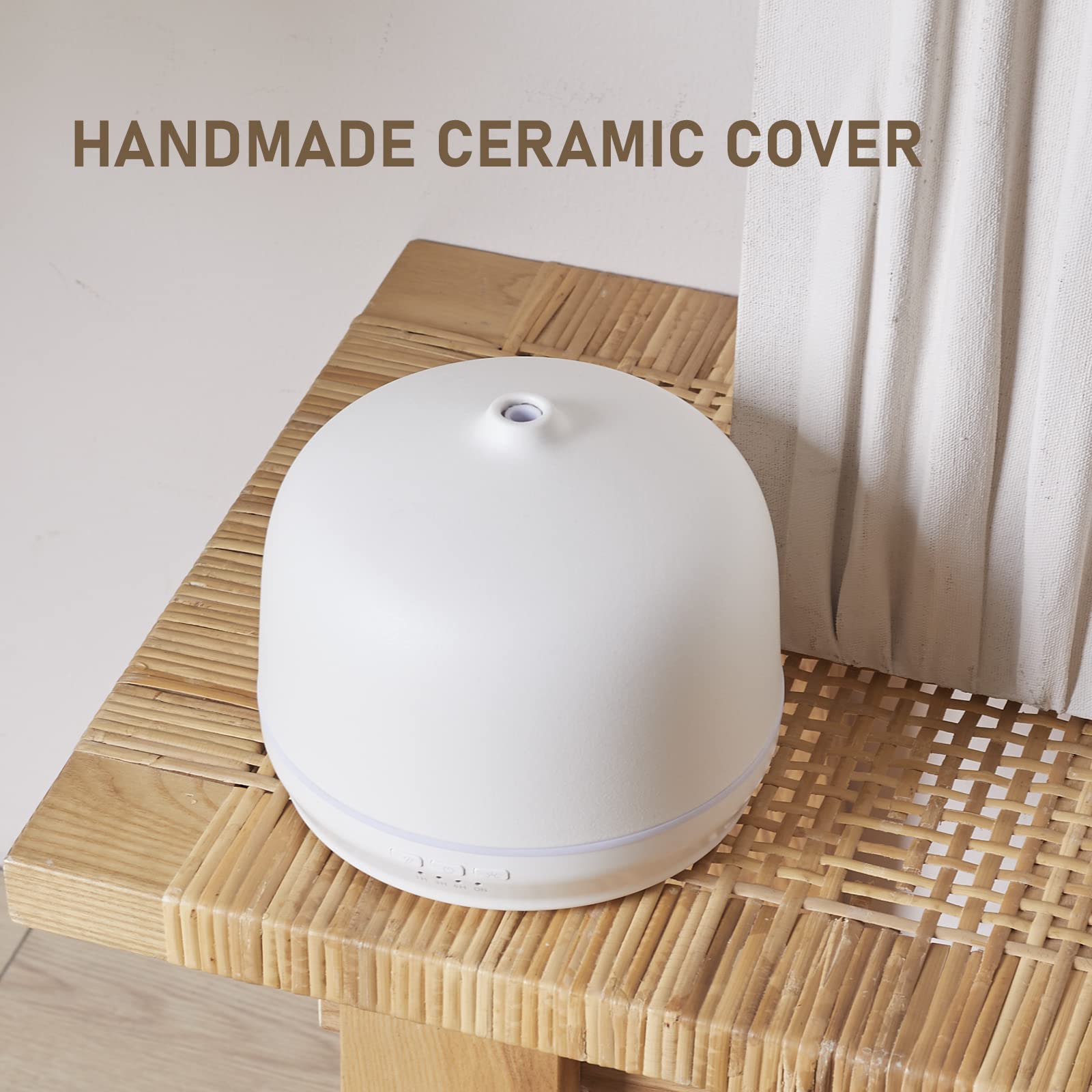 Kakoda Ceramic 500ml Essential Oil Diffuser – White | Large Room Ultrasonic Diffuser