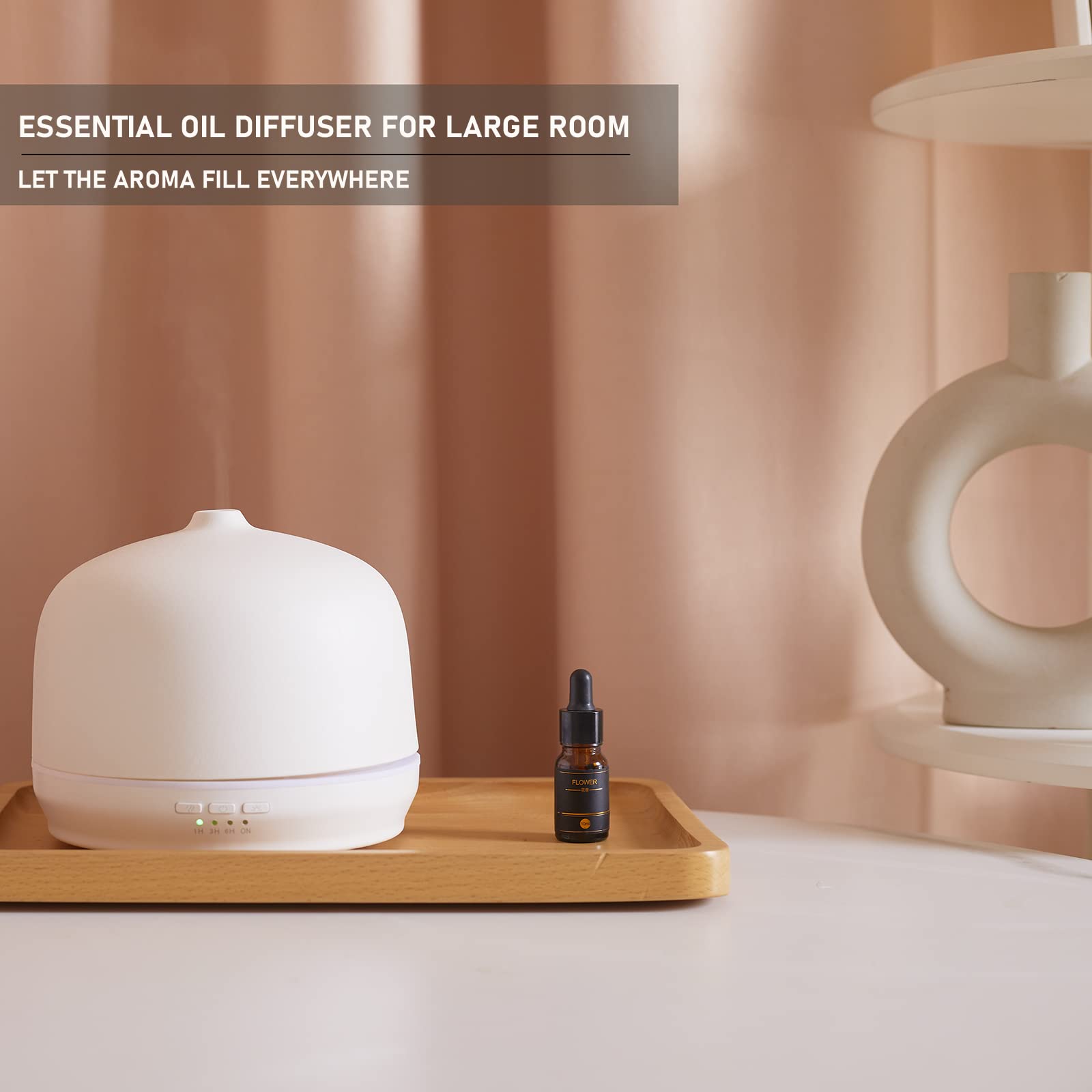 Kakoda Ceramic 500ml Essential Oil Diffuser – White | Large Room Ultrasonic Diffuser
