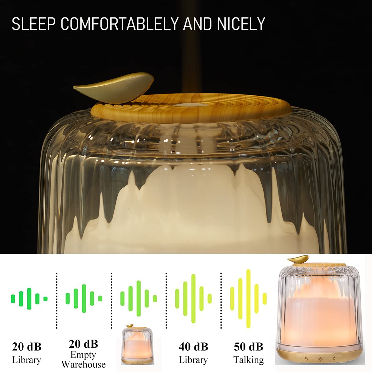 Kakoda Glass Dome Diffuser – 230ml Ultrasonic with Wood Base & Bluetooth Speaker