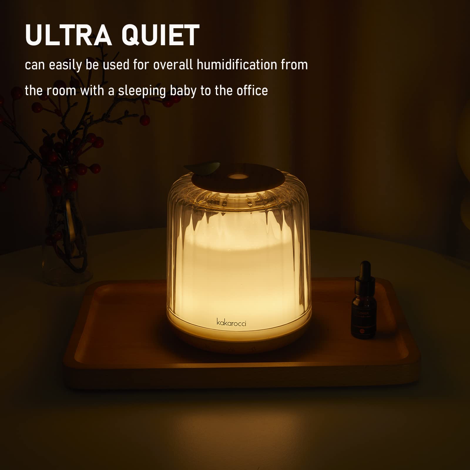 Kakoda Glass Dome Diffuser – 230ml Ultrasonic with Wood Base & Bluetooth Speaker