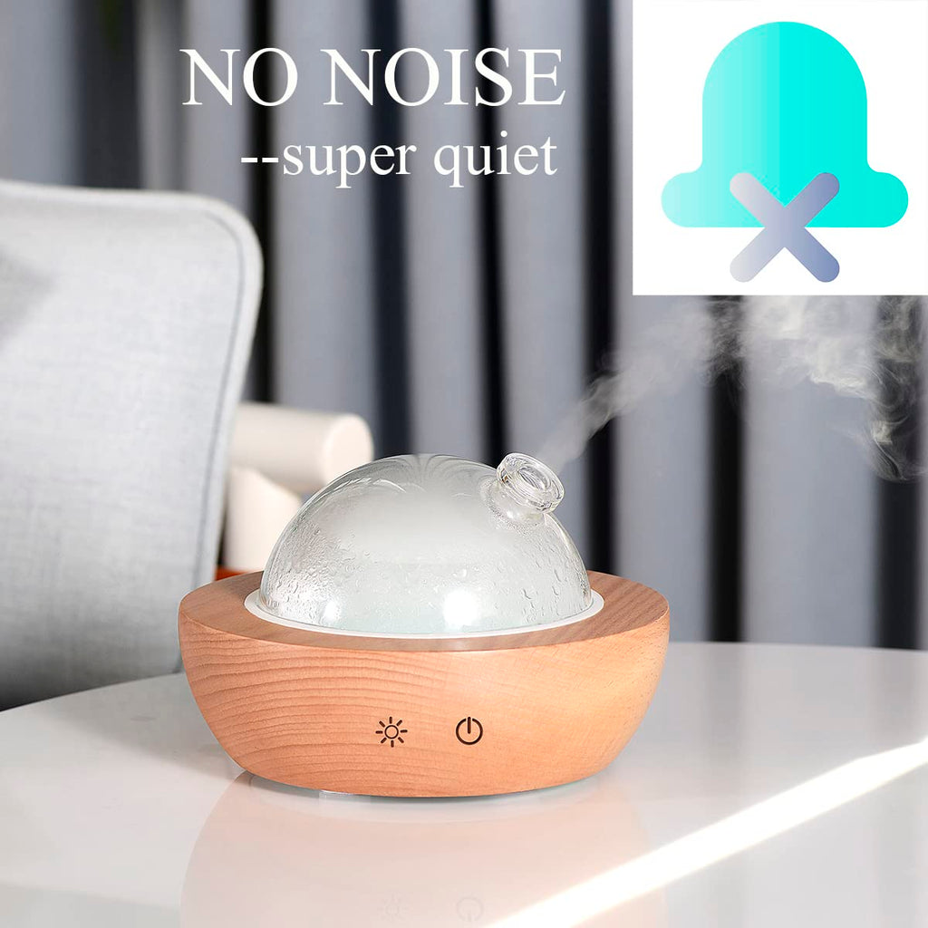 Kakoda Glass Essential Oil Diffuser – Real Wood Base, 7-Color LED, 2025 Upgrade