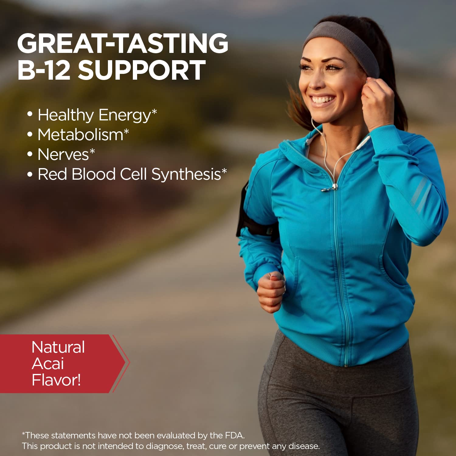 KAL B-12 Methylcobalamin Lozenges 5000mcg – Acai Flavor, Vegan, Sugar Free, 60 Servings