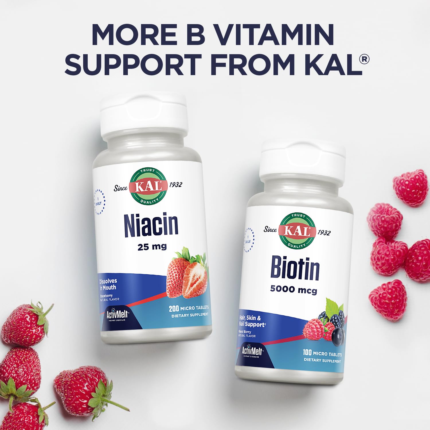 KAL B-12 Methylcobalamin Lozenges 5000mcg – Acai Flavor, Vegan, Sugar Free, 60 Servings