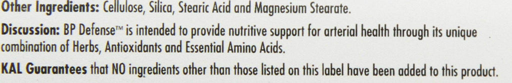 KAL BP Defense Tablets, 60 Count | Cardiovascular Support