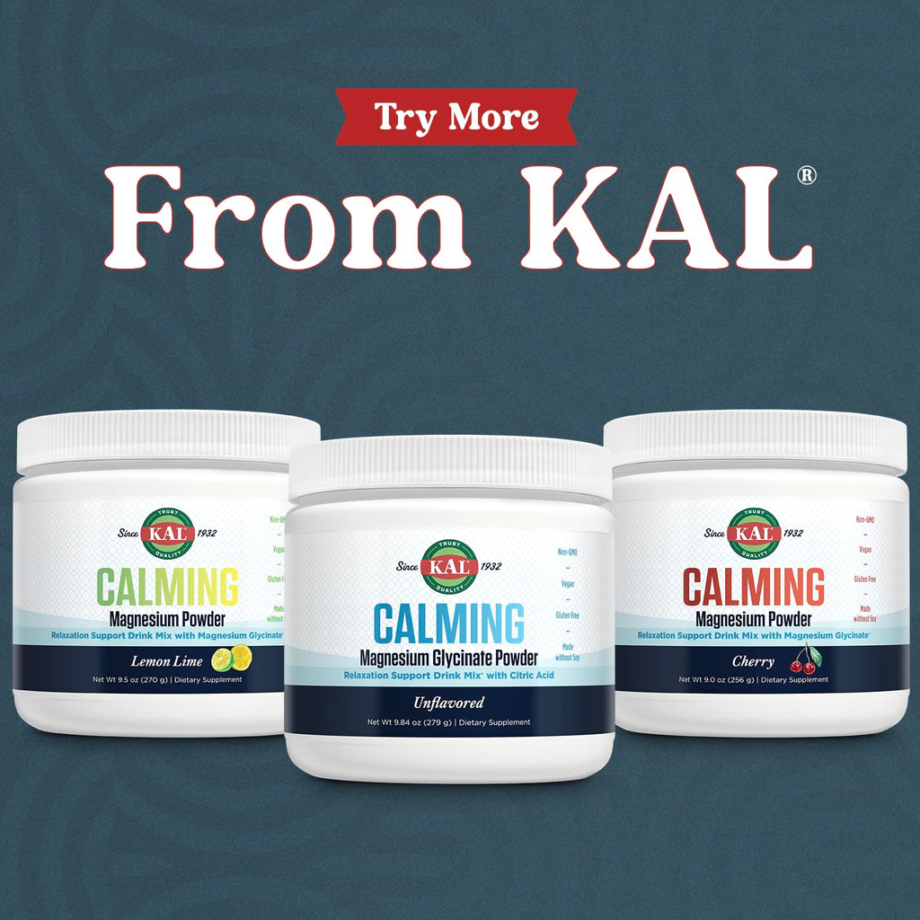 KAL Calming Magnesium Glycinate Powder – Citric Acid, Unflavored, 8.5 oz – Relaxation & Nerve Support