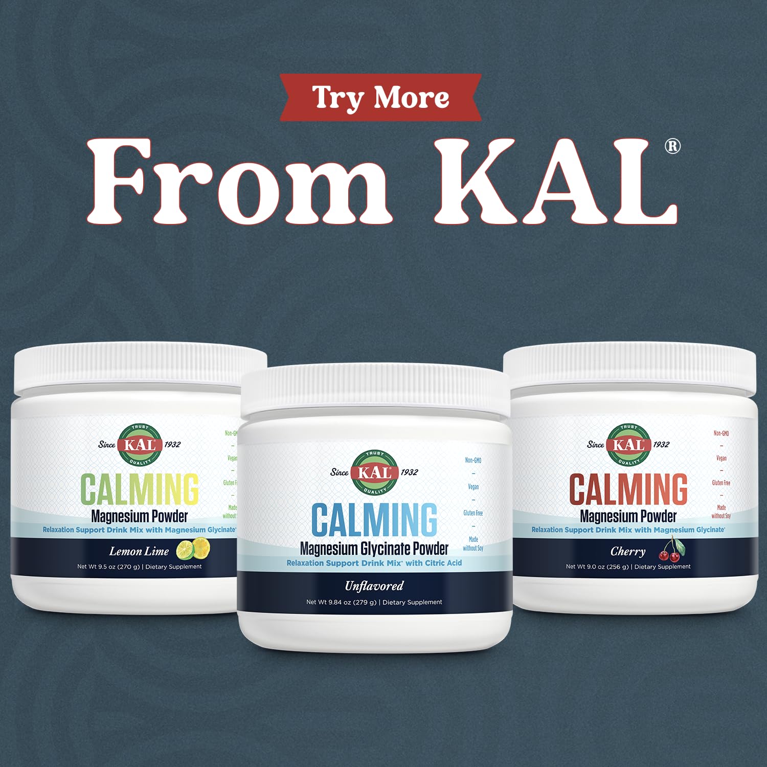 KAL Calming Magnesium Glycinate Powder – Citric Acid, Unflavored, 8.5 oz – Relaxation & Nerve Support