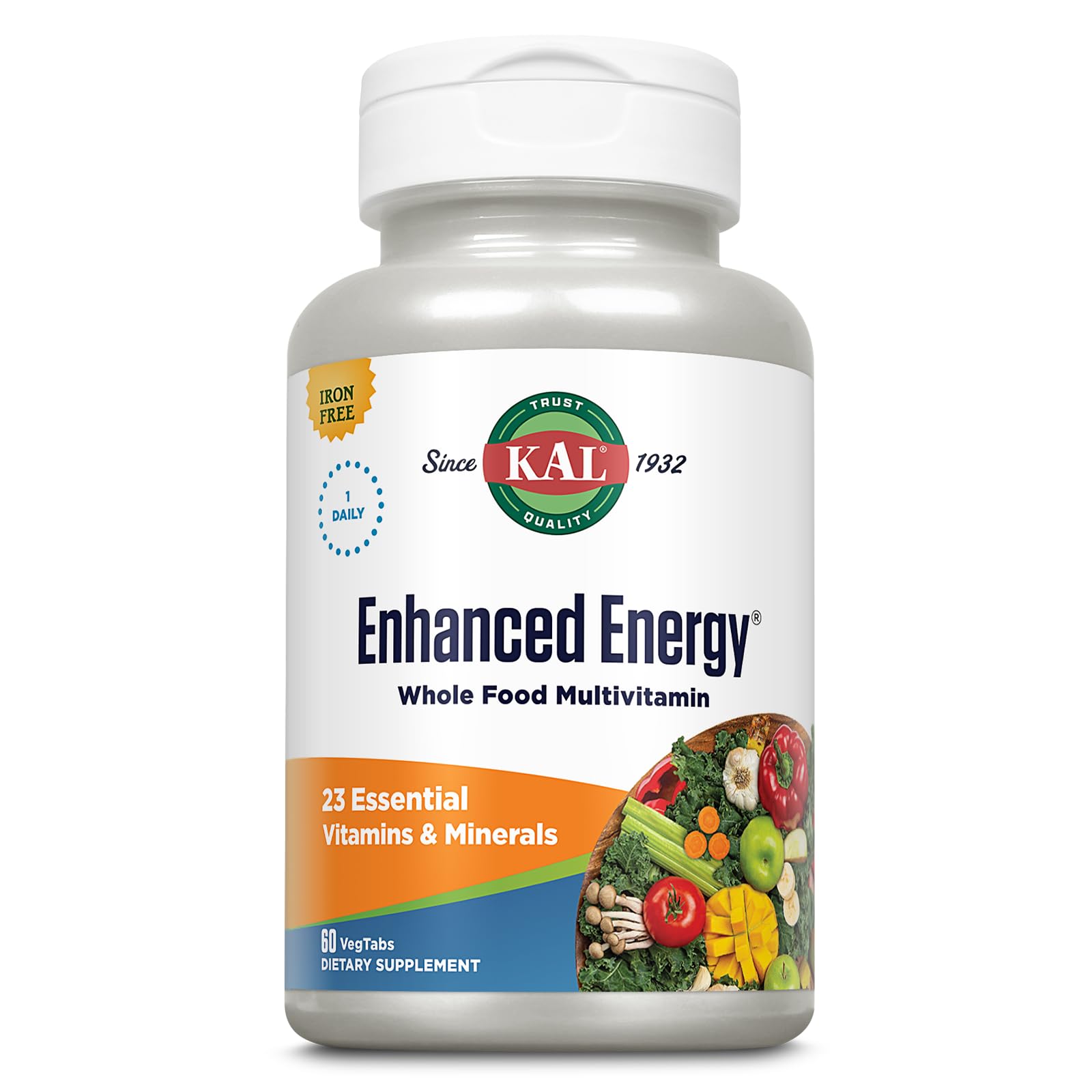 KAL Enhanced Energy Supplements | Whole Food Multivitamin for Women & Men