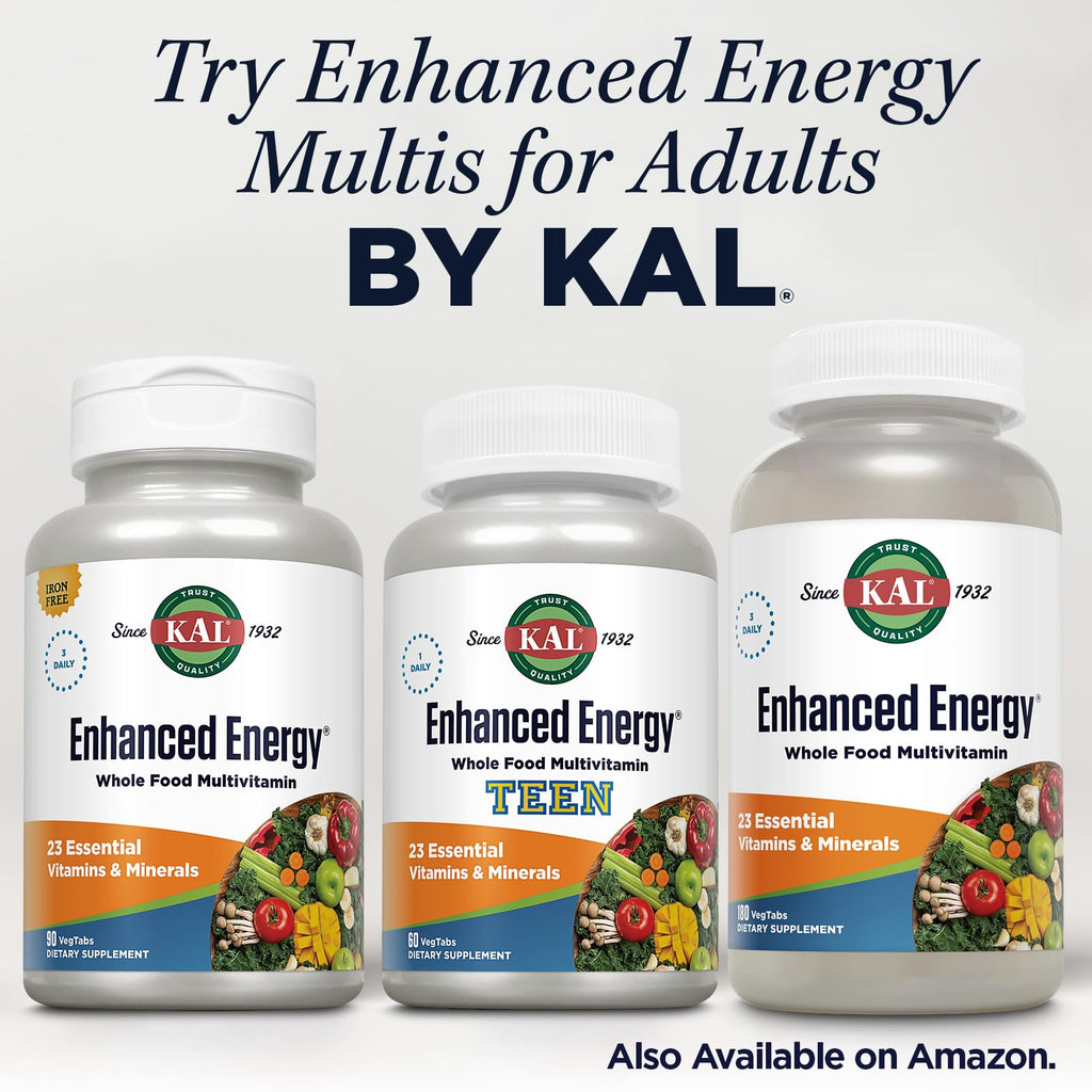 Kal Enhanced Energy for Teens Tablets, 60 Count - Daily Multivitamin