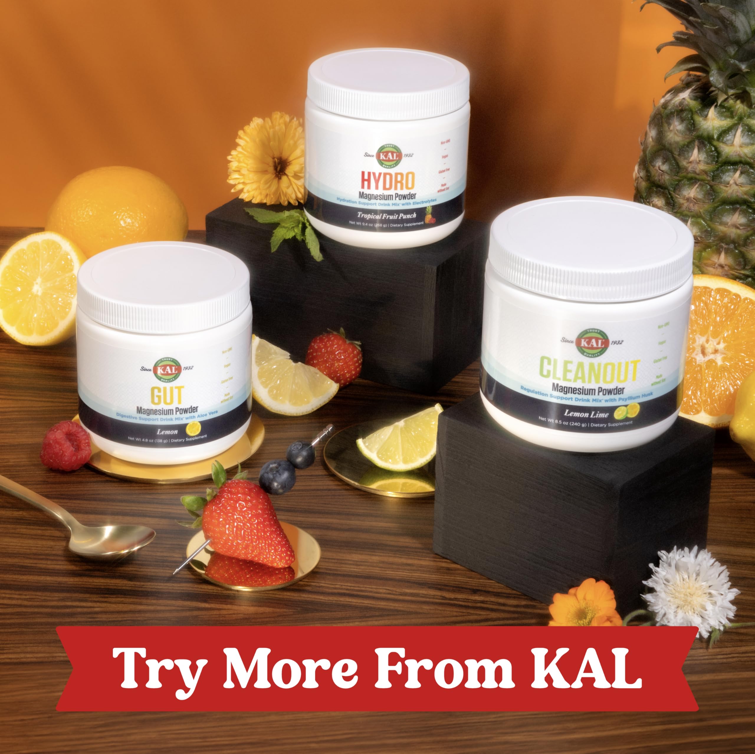 KAL Gut Magnesium Plus Aloe Vera Powder – Lemon Drink Mix | No Sugar | 60-Day Guarantee | 40 Servings
