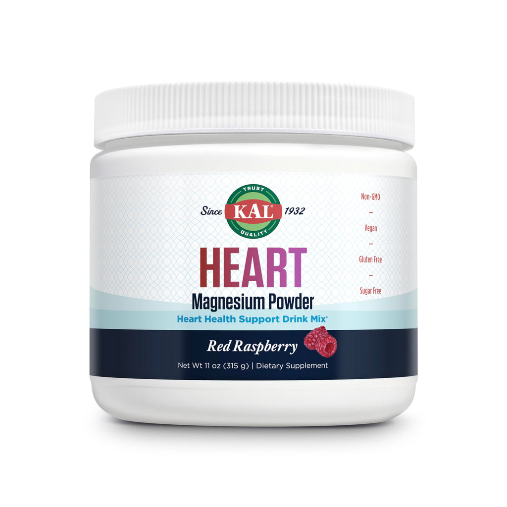 KAL Heart Magnesium Powder – Red Raspberry Flavor, 70 Servings, 11 oz