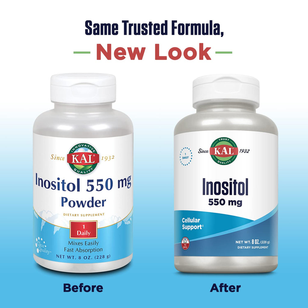 KAL Inositol Powder 550mg – Brain Health, Mood Support & Cellular Health – Approx. 408 Servings, 8oz