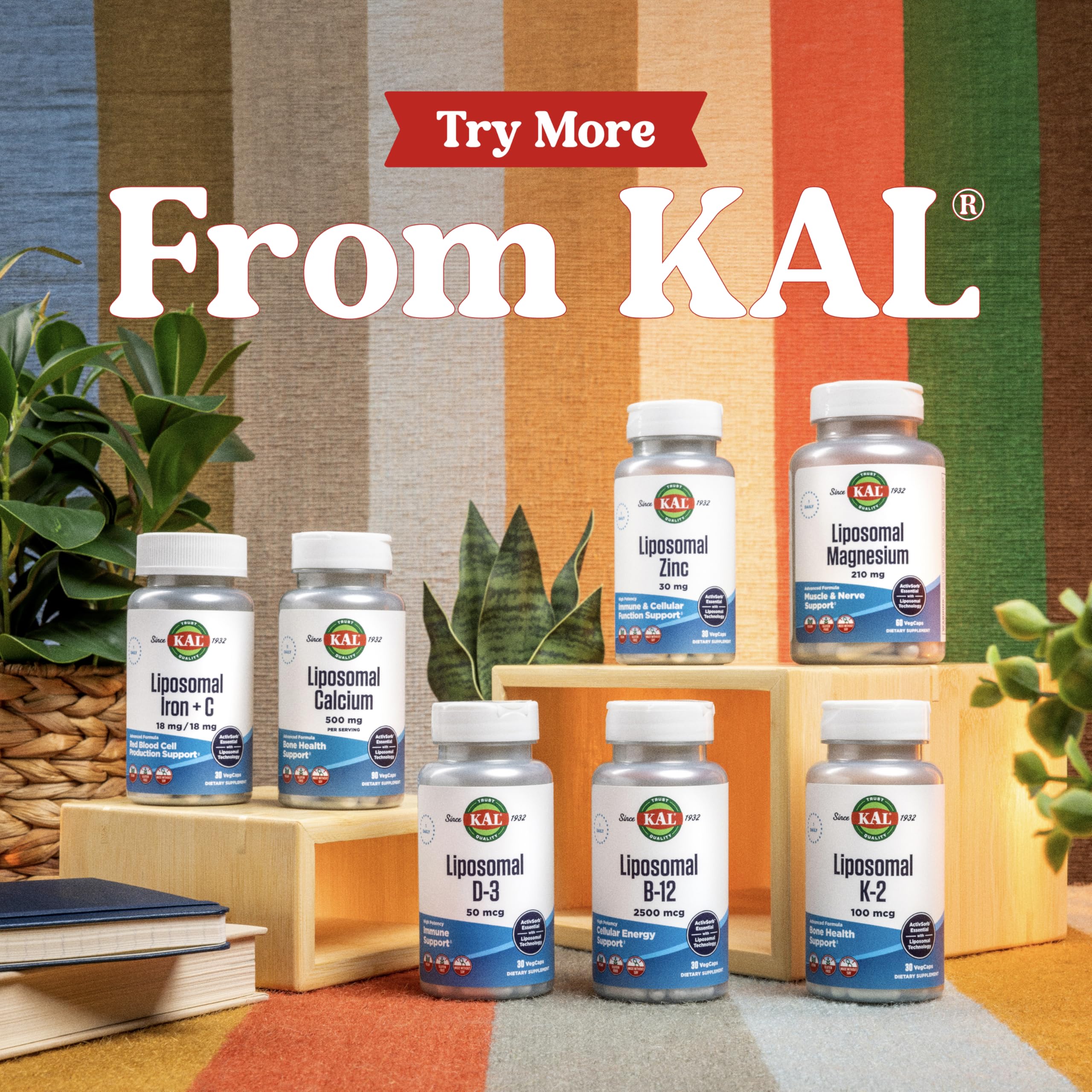 KAL Liposomal Multivitamin – High Potency Liposomal Vitamin C, D-3 & B Complex | 60 VegCaps