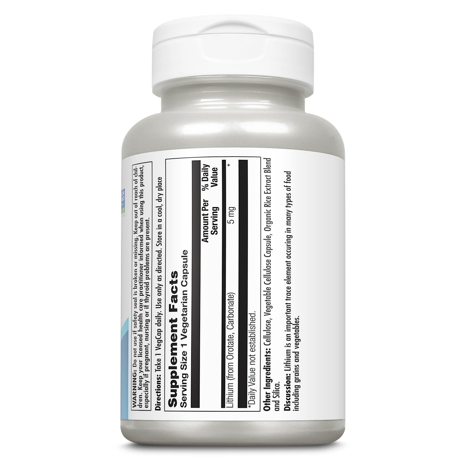 KAL Lithium Orotate 5mg – Low Dose Mood Support, Vegan, 180 Servings (180 VegCaps), 60-Day Guarantee