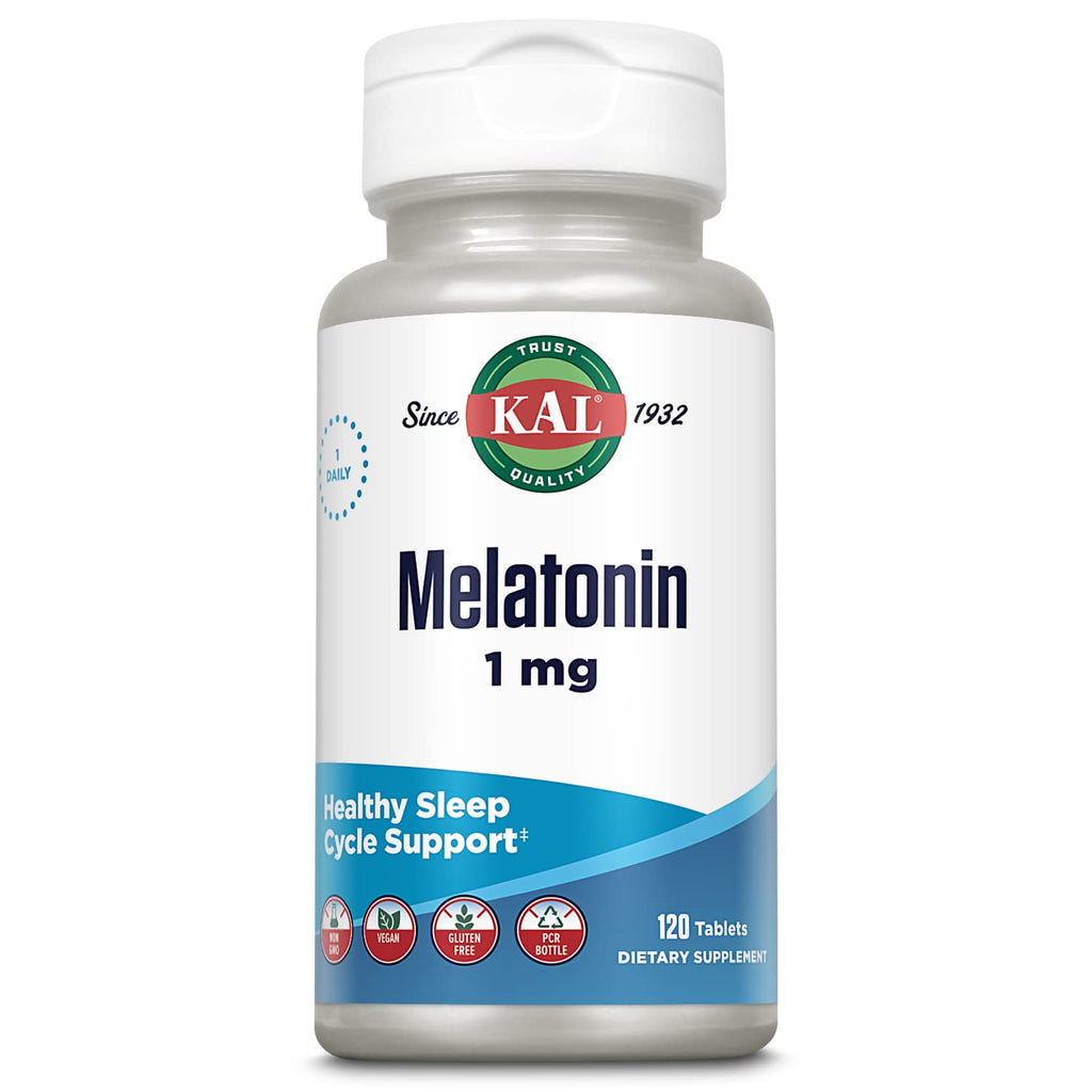 KAL Melatonin 1 mg Sleep Aid – Fast Acting, Vegan and Gluten Free