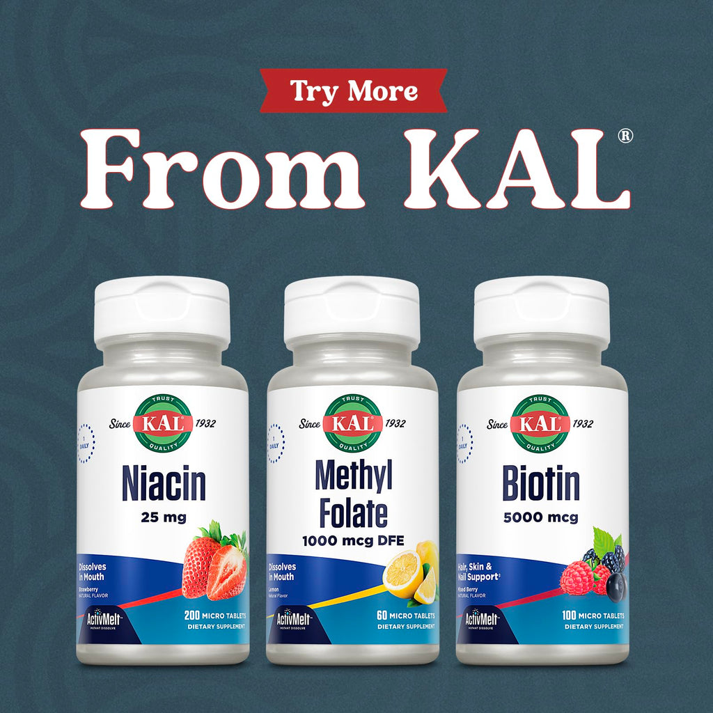 KAL Methyl Folate 1000 mcg (5-MTHF) – ActivMelt Lemon | Heart Health, Prenatal & Mood & Brain Support