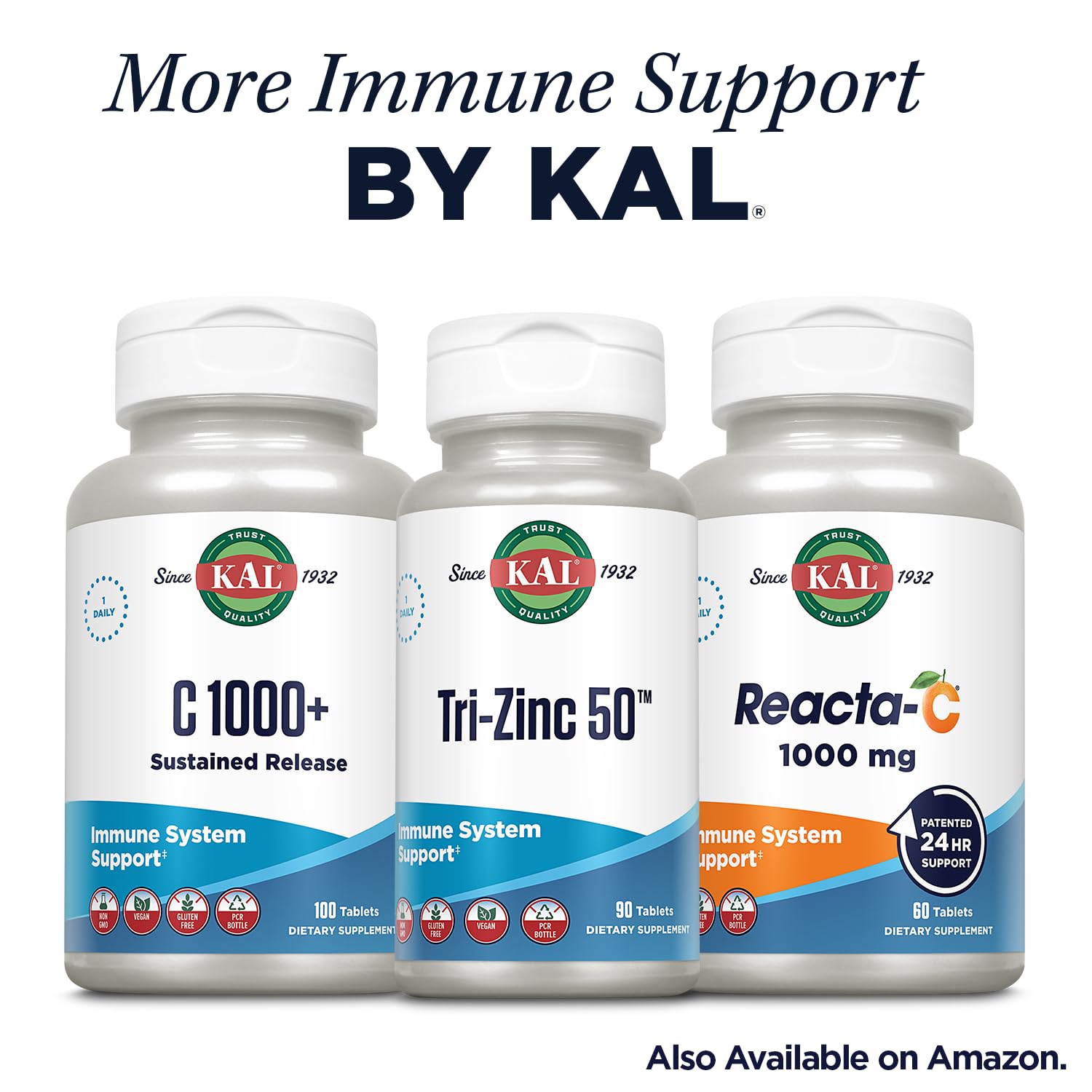 KAL Quercetin Reacta-C Bromelain Immune Support – 60 Tablets, 30 Servings, Vegan, Gluten Free