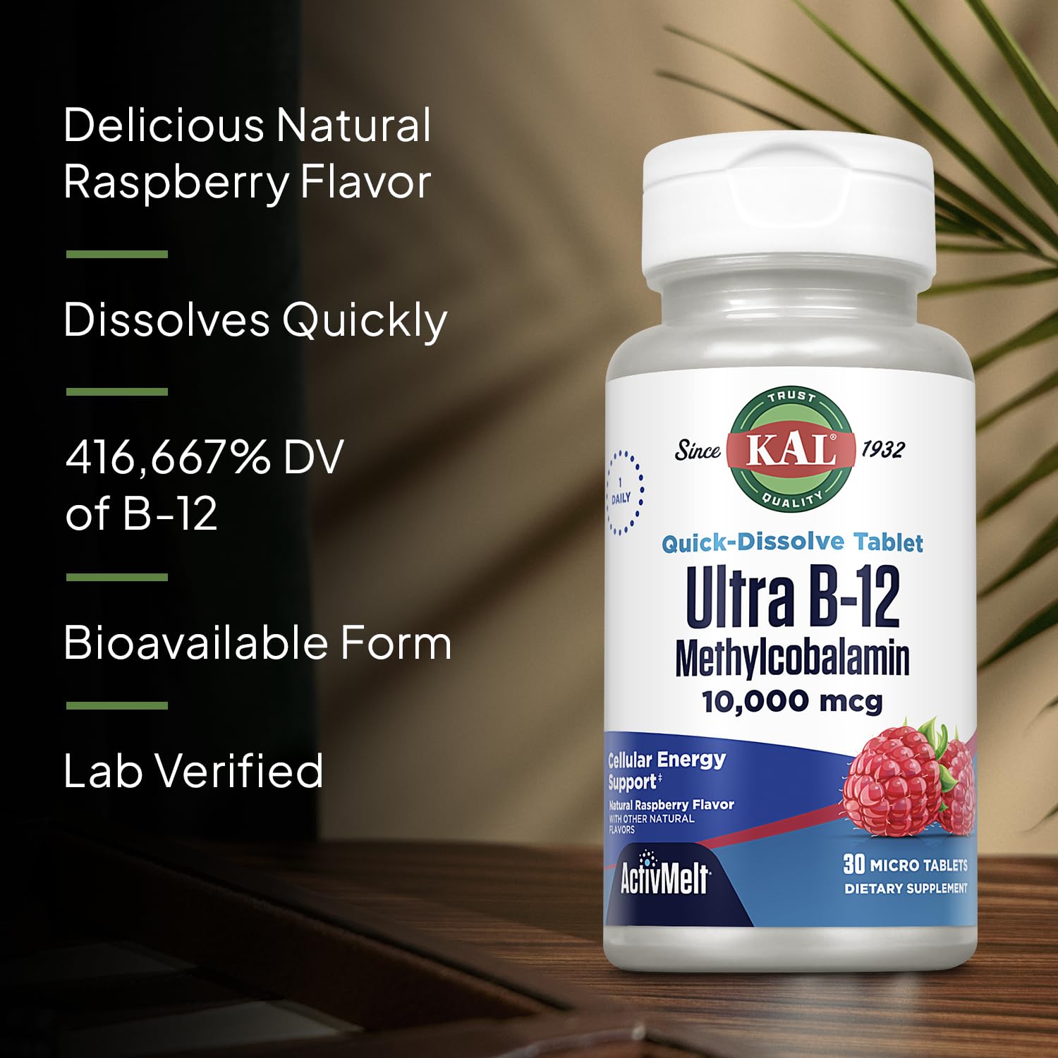 KAL Ultra B12 10,000 mcg – High Potency Methylcobalamin Vitamin B-12