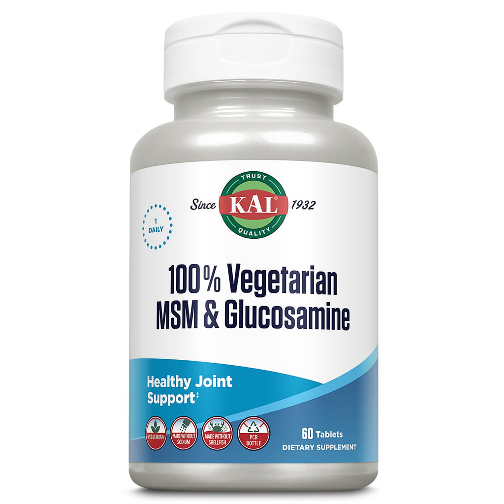 KAL 100% Vegetarian MSM & Glucosamine – Vegan Joint Support (Shellfish-Free)