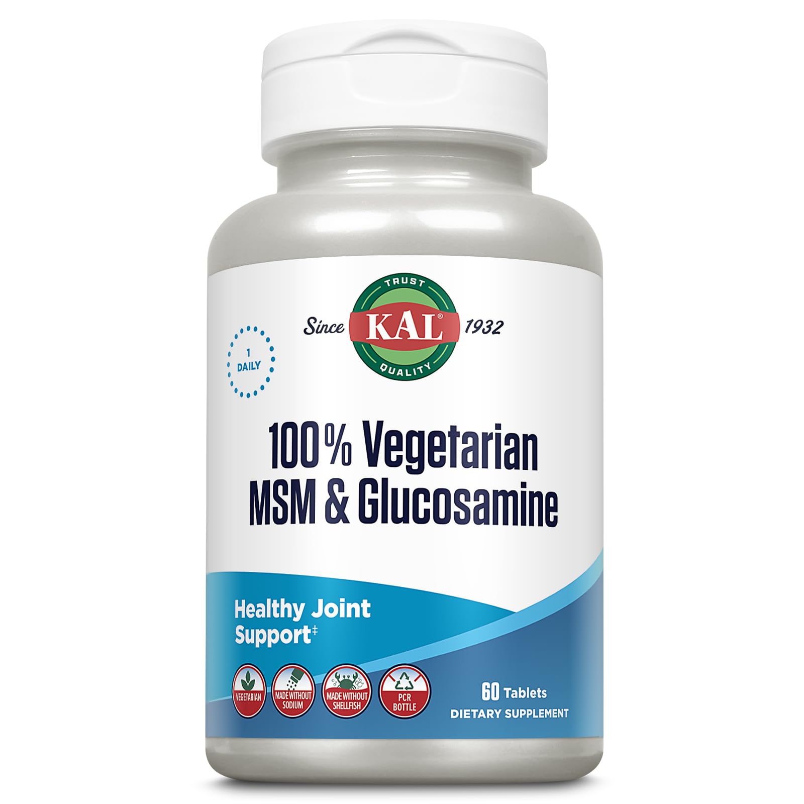 KAL 100% Vegetarian MSM & Glucosamine – Vegan Joint Support (Shellfish-Free)