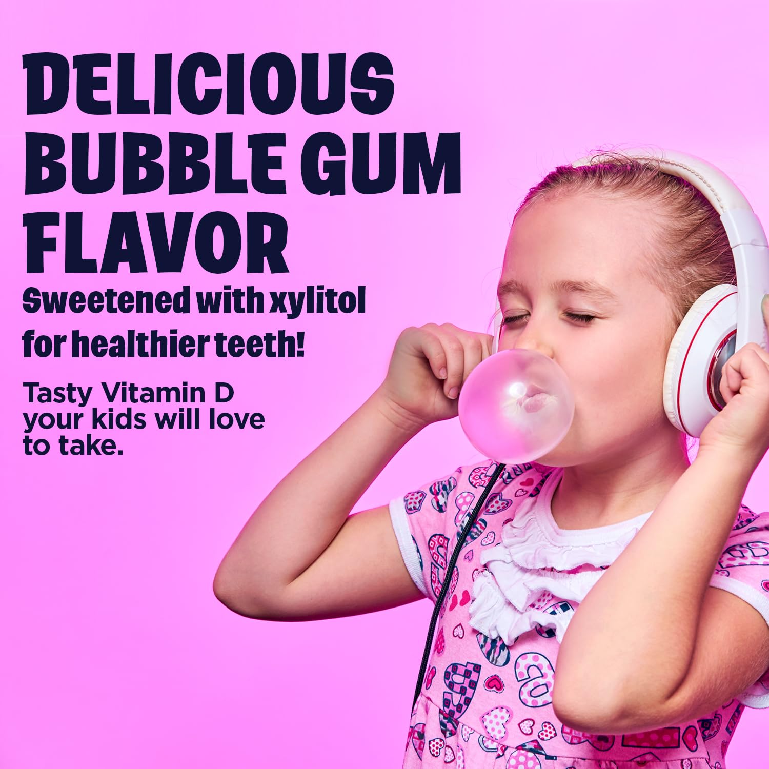 KAL Vitamin D-Rex Kids Chewables – Vitamin D3 400 IU, Bubble Gum, 90 Servings