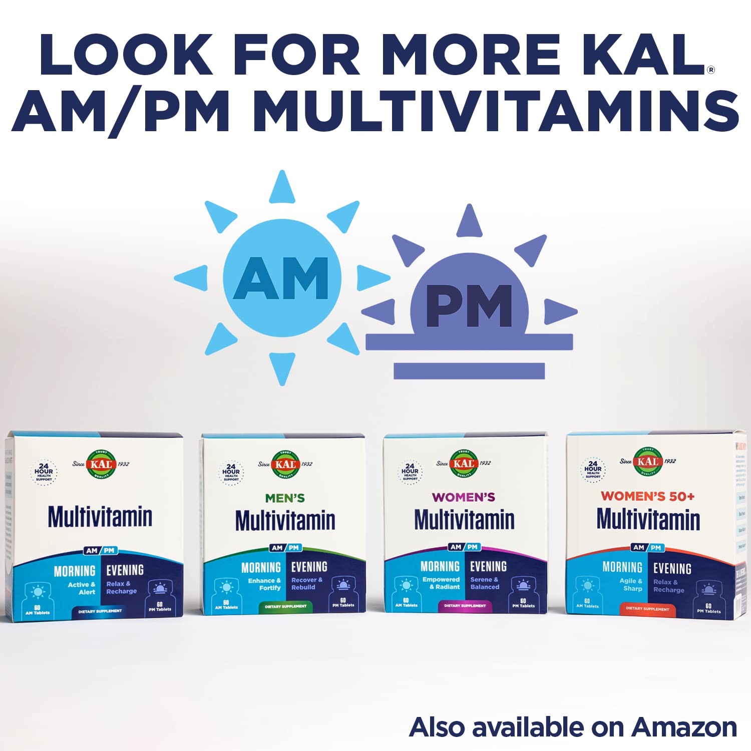 KAL Women's Multivitamin AM/PM – 2-in-1 Multivitamins for Women | Vegan | 120 Tablets