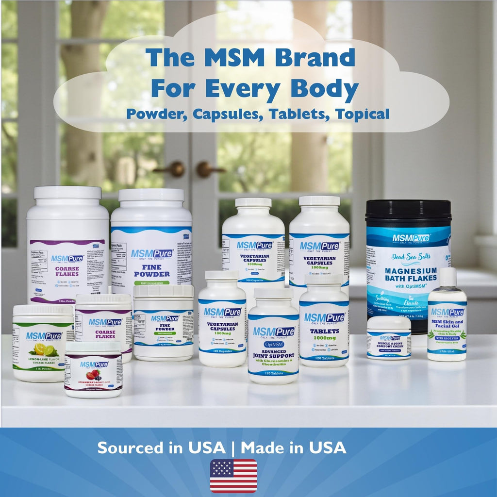 KALA HEALTH MSMPure MSM Vegetarian Capsules – 1,000 mg US-Sourced MSM per Capsule for Joint Health, Skin Appearance, Hair & Nail Support – 120 Count, Organic Sulfur