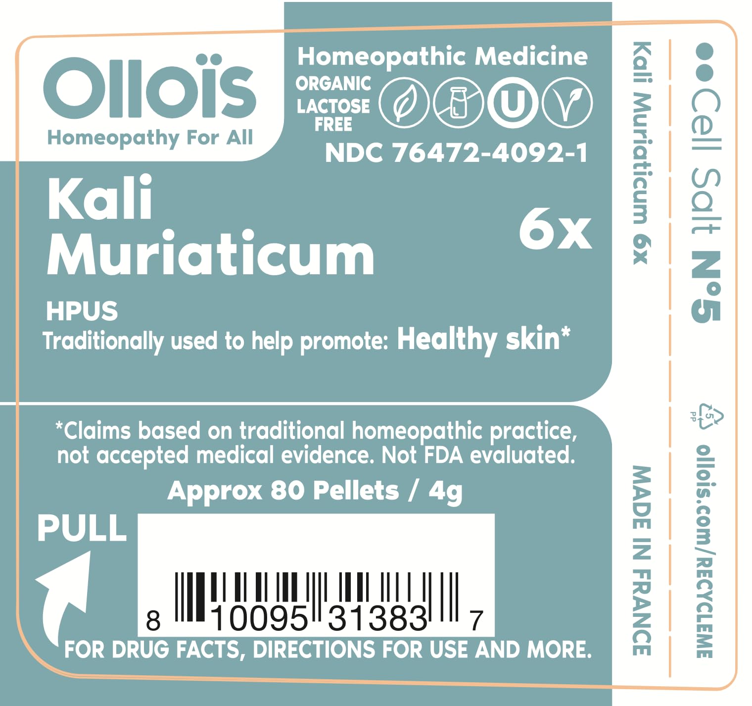 Kali Muriaticum 6X OLLOIS – Organic & Vegan Cell Salt #5 (Pack of 3)