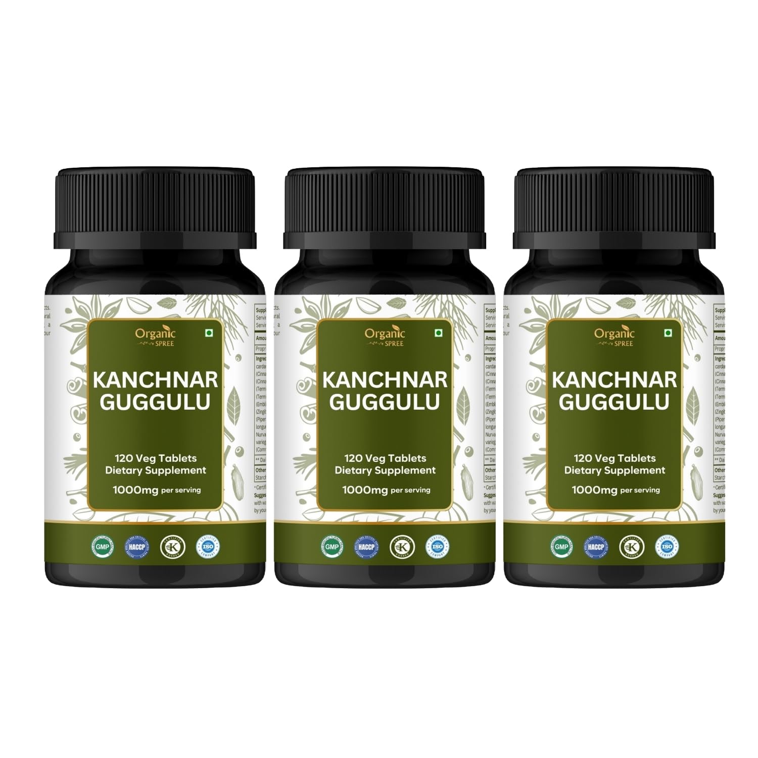 ORGANIC SPREE Kanchnar Guggulu 120 Tablets – Detox & Lymphatic Support