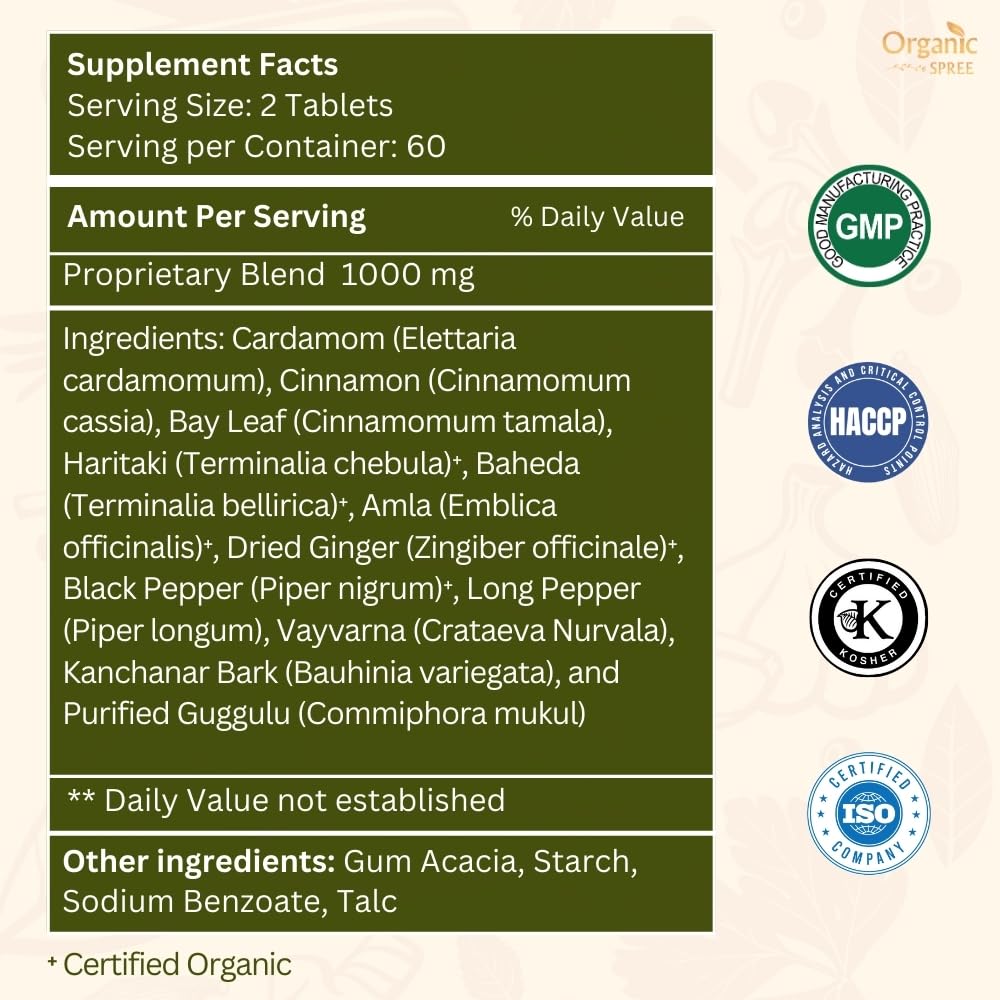 ORGANIC SPREE Kanchnar Guggulu 120 Tablets – Detox & Lymphatic Support