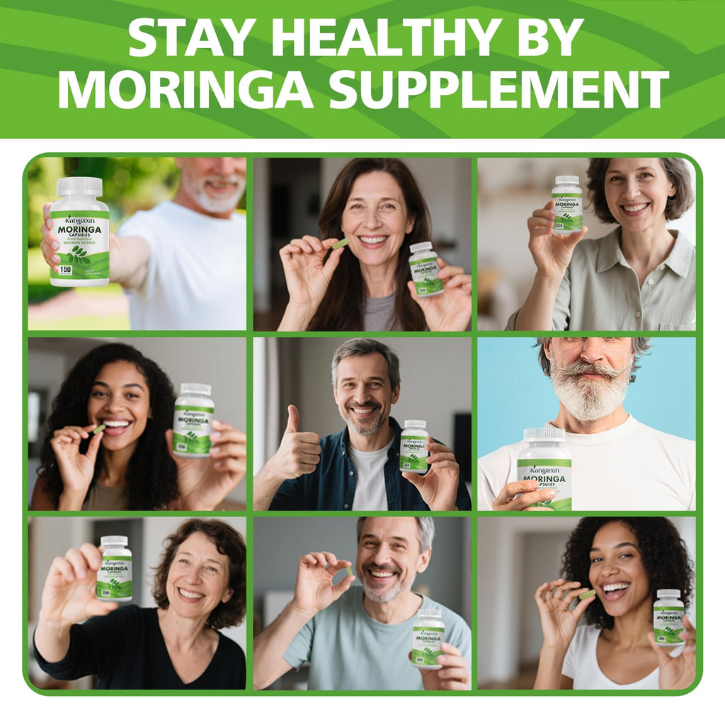 KangRiXin Moringa Capsules with Pure Moringa Powder | Skin Health and Immune Support | Non GMO, Gluten Free（150PCS）