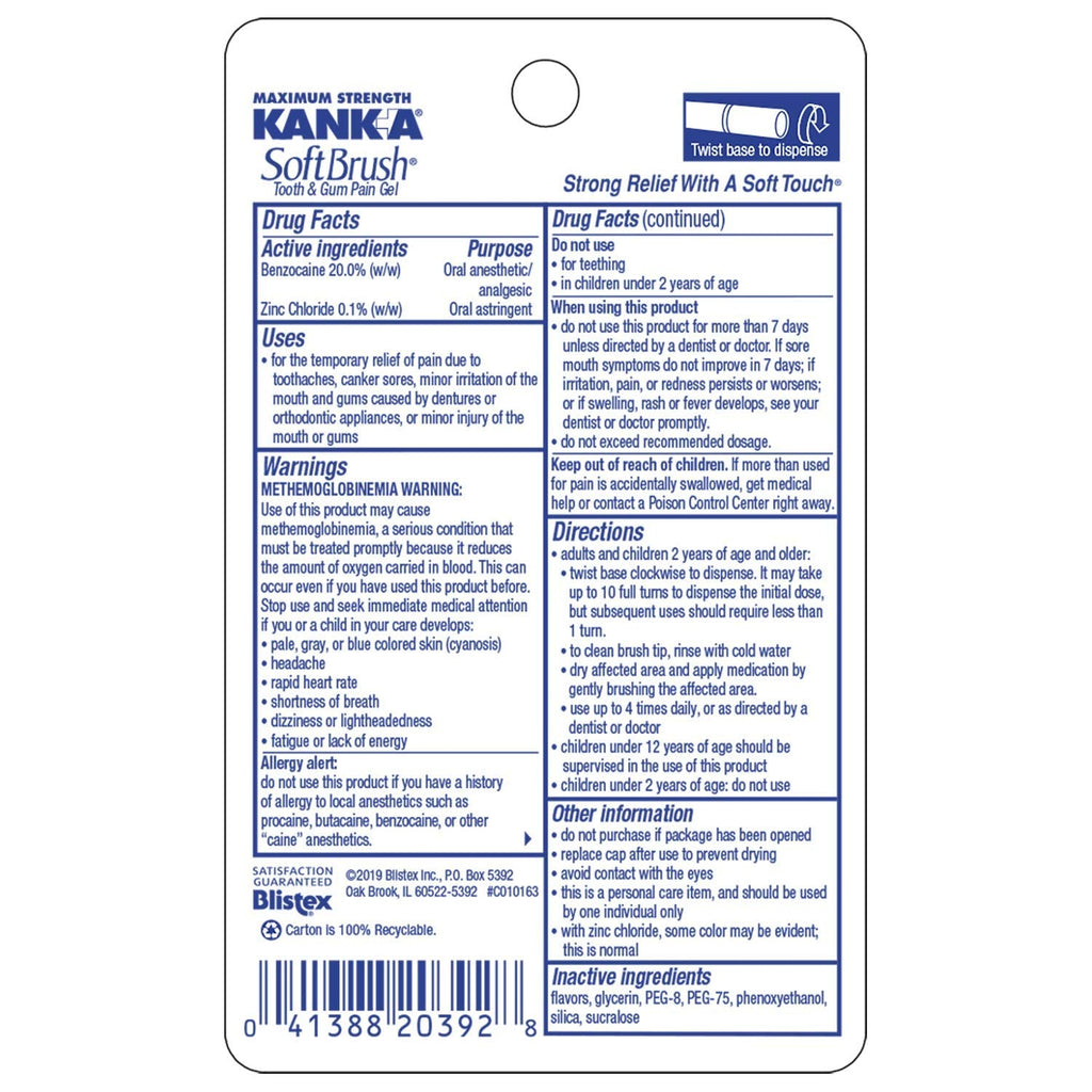 Kank-A SoftBrush Pain Gel – Maximum Strength (0.21 oz) Pack of 3