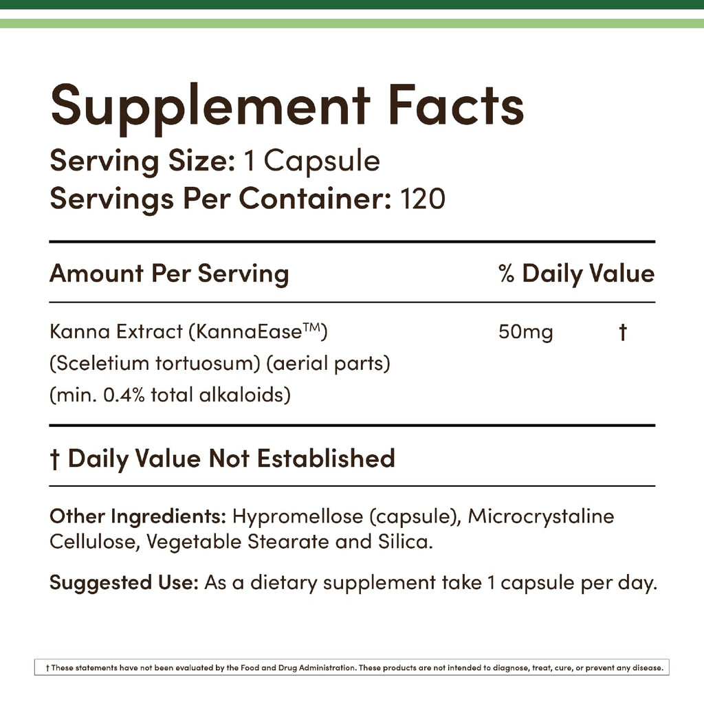 Kanna Extract Supplement 50mg – 120 Count (Pack of 2) – Double Wood | Non-GMO, Gluten Free, Vegan