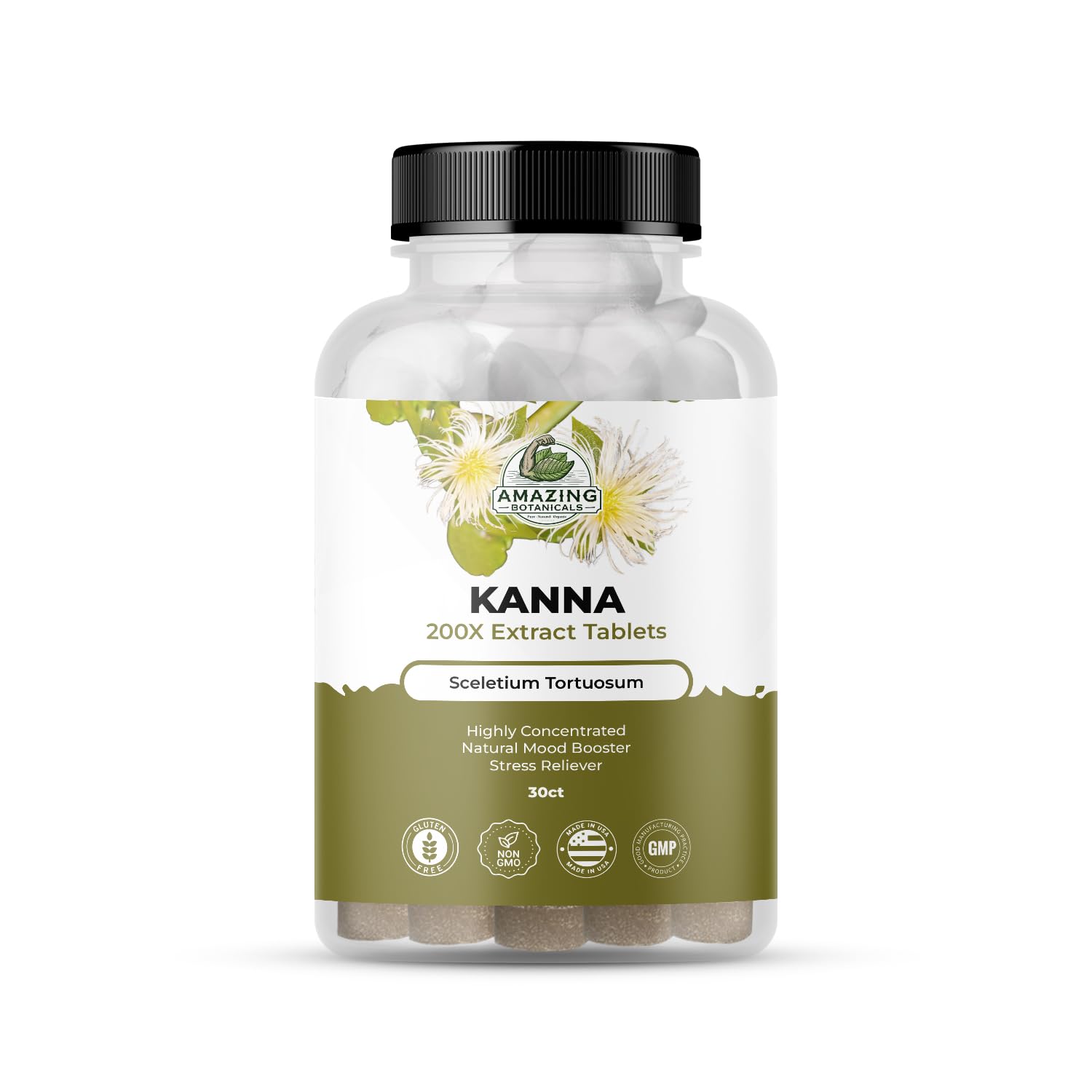 Amazing Botanicals Kanna Extract Tablets – Sceletium Tortuosum (10,000 mg per Tablet) – 30 Tablets