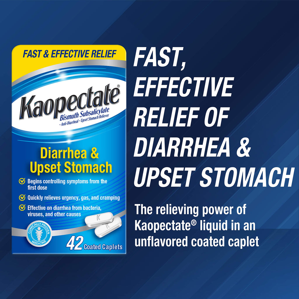 Kaopectate Multi-Symptom Anti-Diarrheal & Upset Stomach Reliever - 42 Caplets