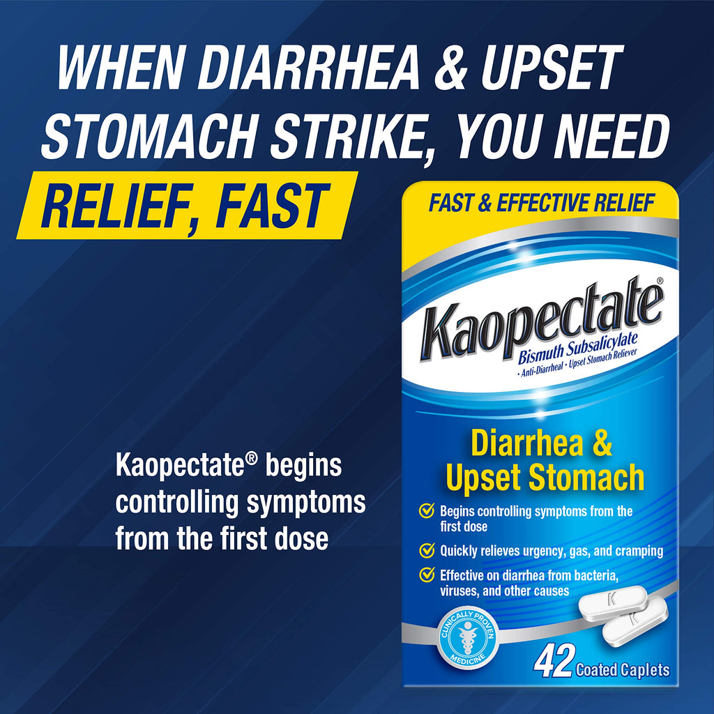 Kaopectate Multi-Symptom Anti-Diarrheal & Upset Stomach Reliever - 42 Caplets