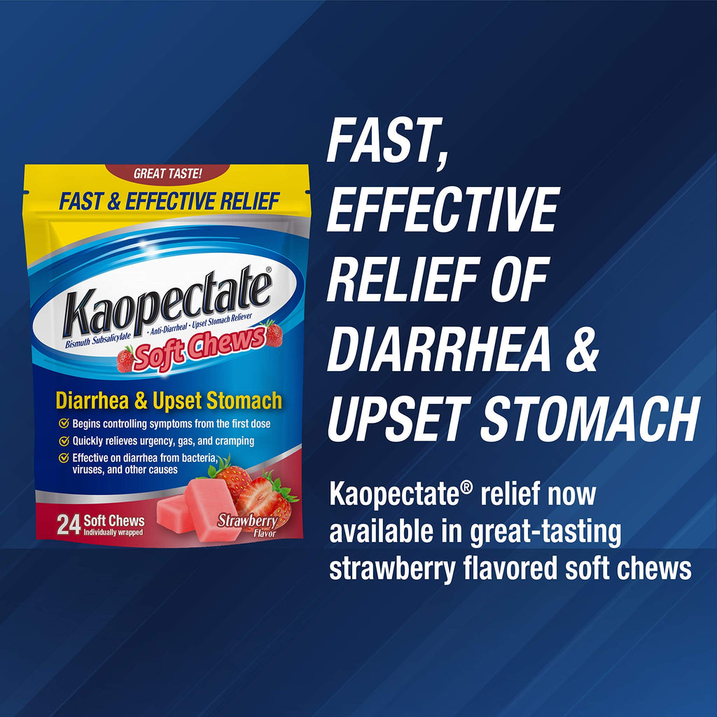 Kaopectate Strawberry Soft Chews 24 Count – Fast Stomach Relief