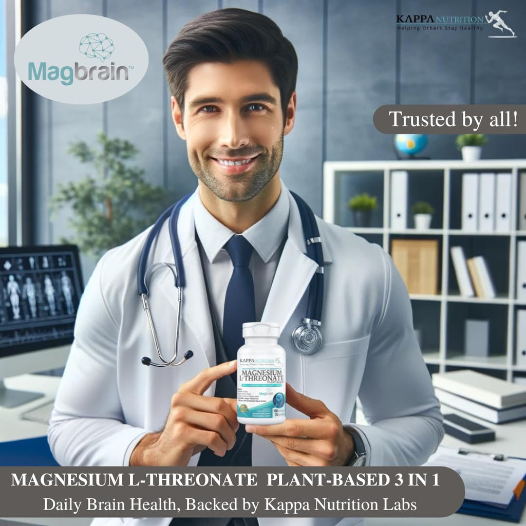 Kappa Nutrition Magbrain Magnesium L-Threonate – 420 mg Elemental Magnesium, 150 Vegan Capsules