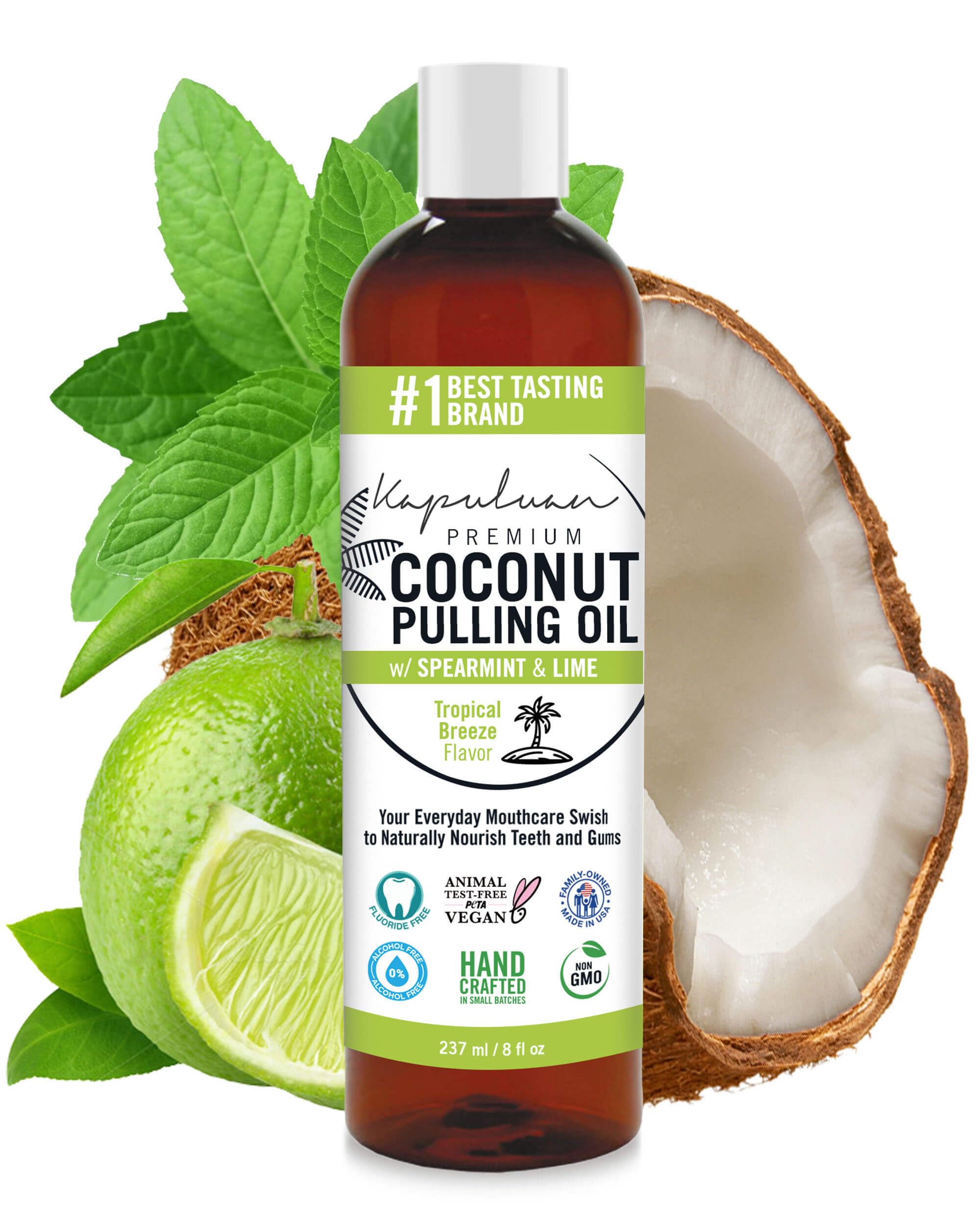 Kapuluan Coconut Oil Pulling Mouthwash – 100% Pure, Non-GMO, Ayurvedic