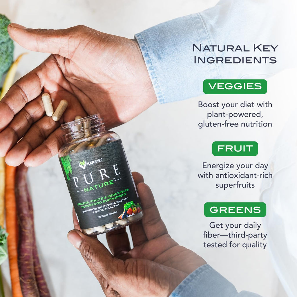 KaraMD Pure Nature Greens, Fruits & Veggies – 4-Pack | Vegan, Gluten Free