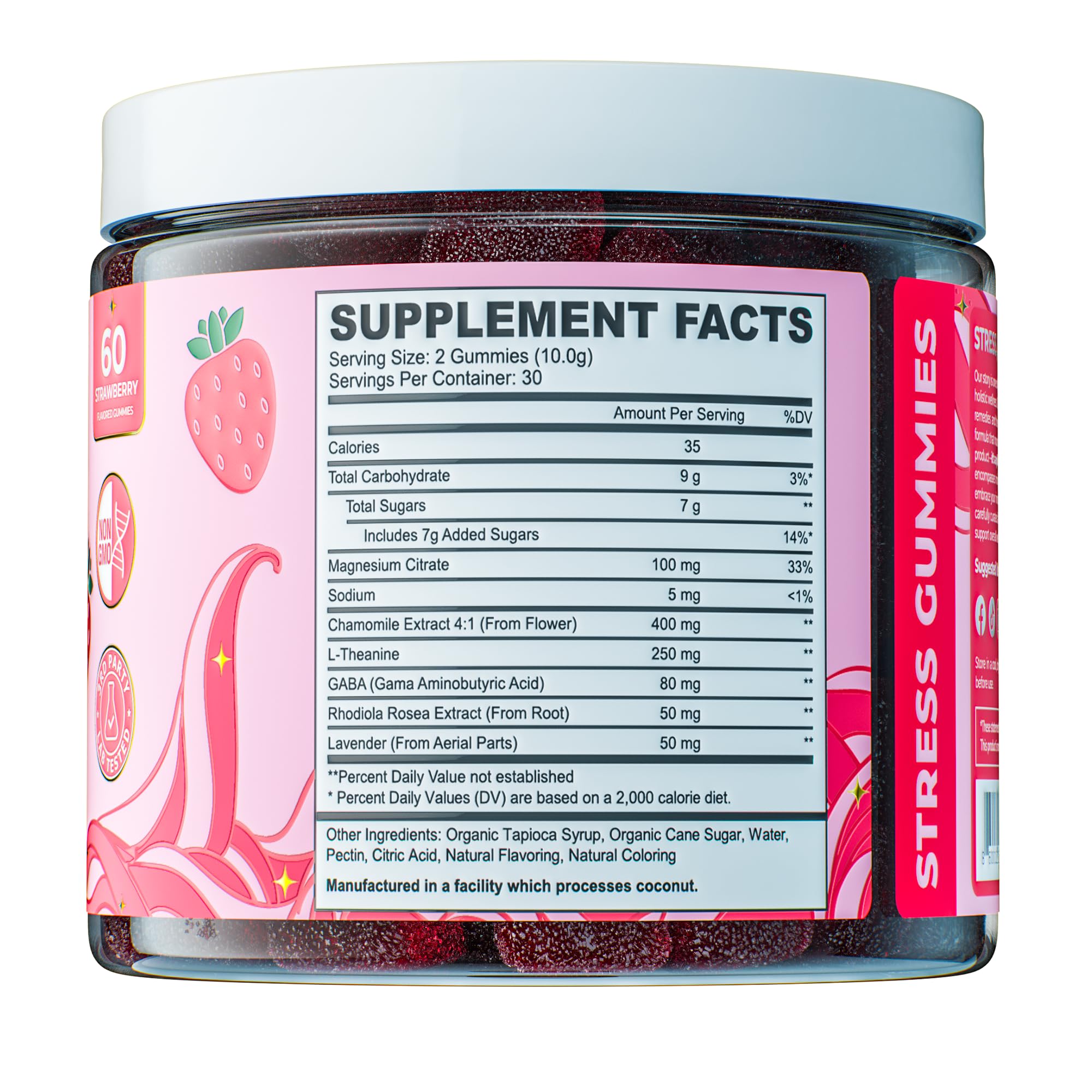 Stress Relief Supplements for Women & Kids — L-Theanine GABA, Rhodiola & Magnesium Gummies