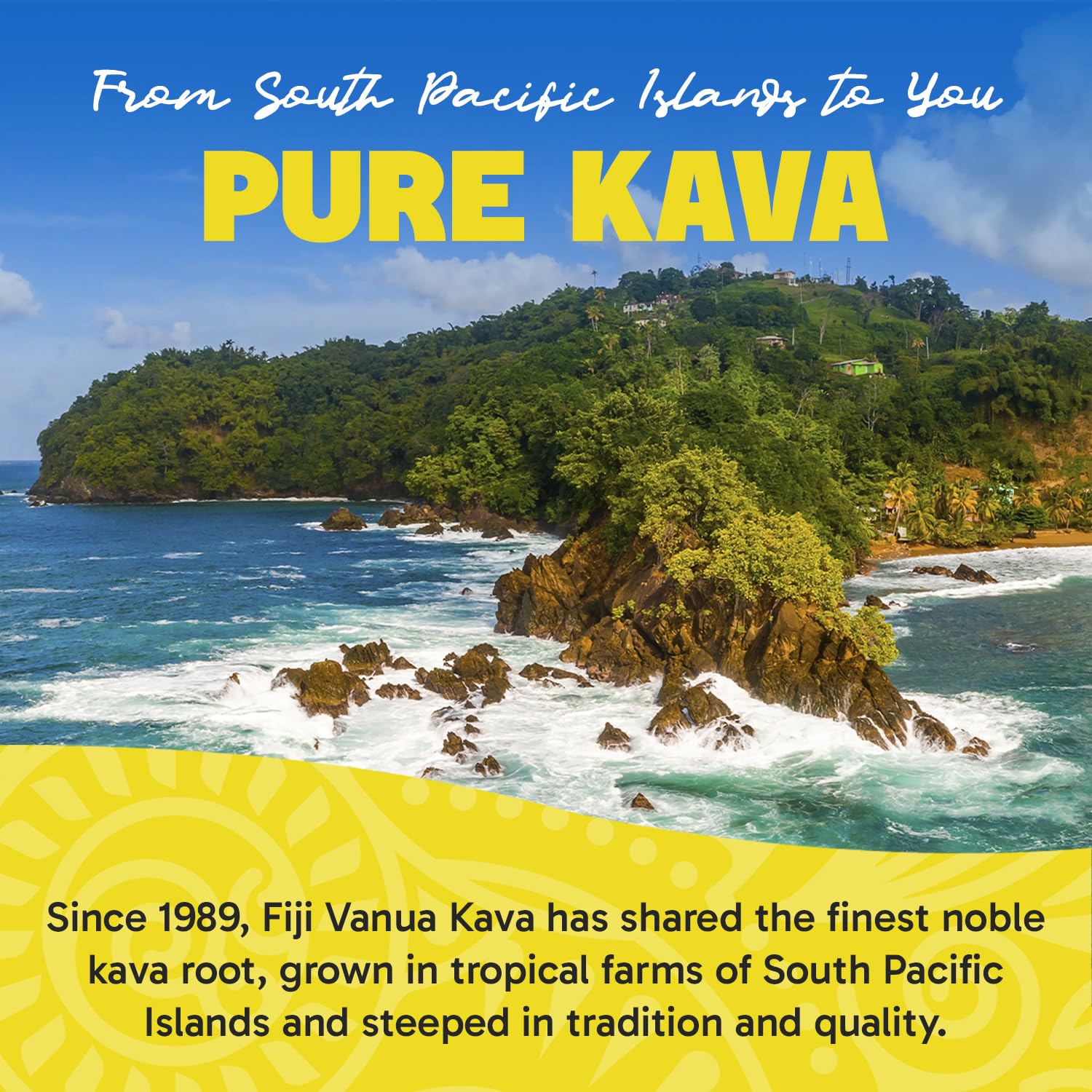 Fiji Vanua Kava Vanuatu Powder – Premium Noble Kava Root, Medium Grind, 16 oz