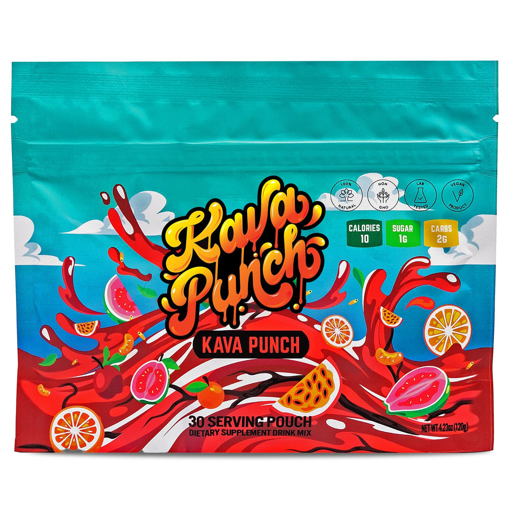 KAVA PUNCH Relaxation Powder – 30 Servings, Premium Kava Kava Extract, Non-Alcoholic Drink Mix