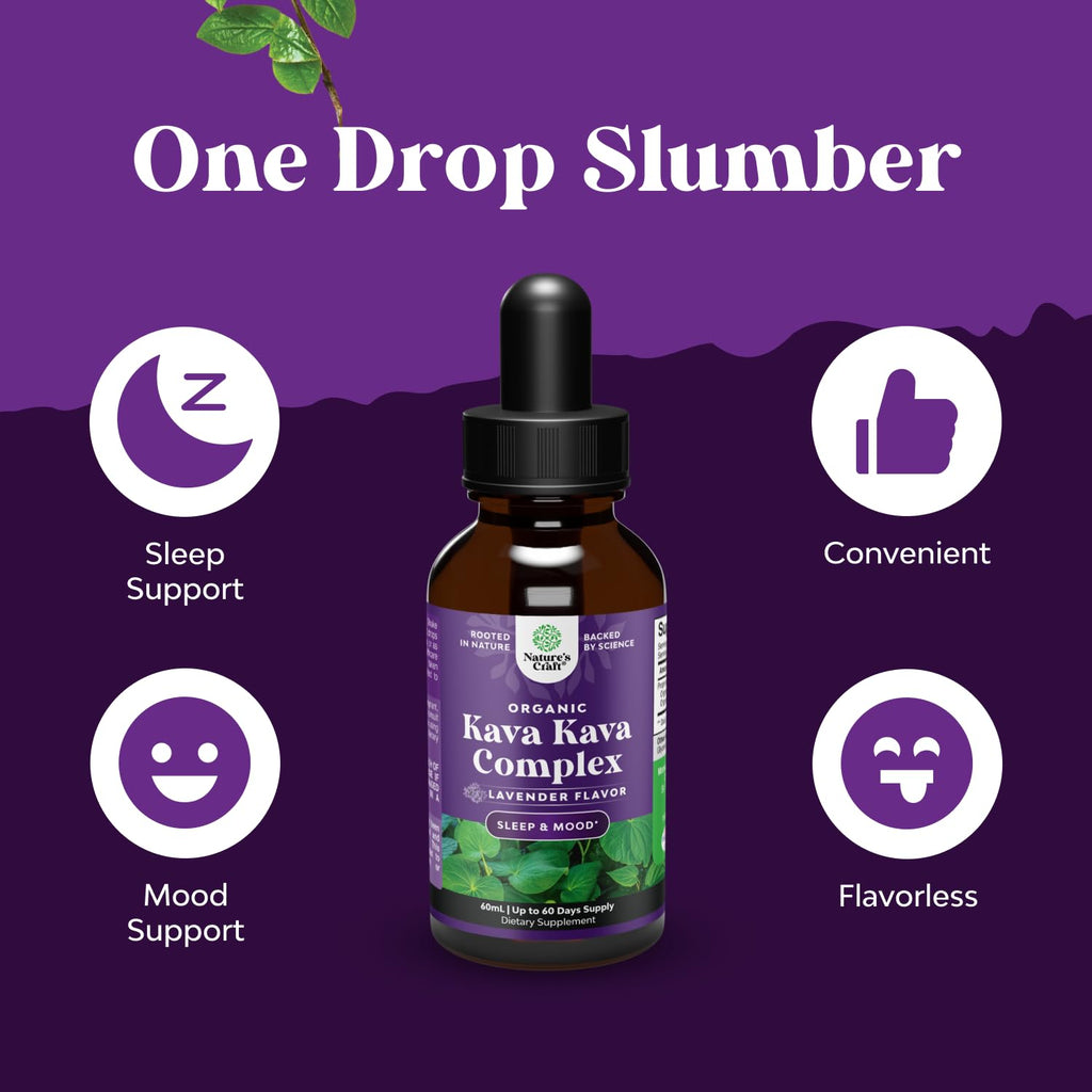 Natures Craft Liquid Kava Kava Drops - Fast Acting Relaxing Tincture (60 ml)